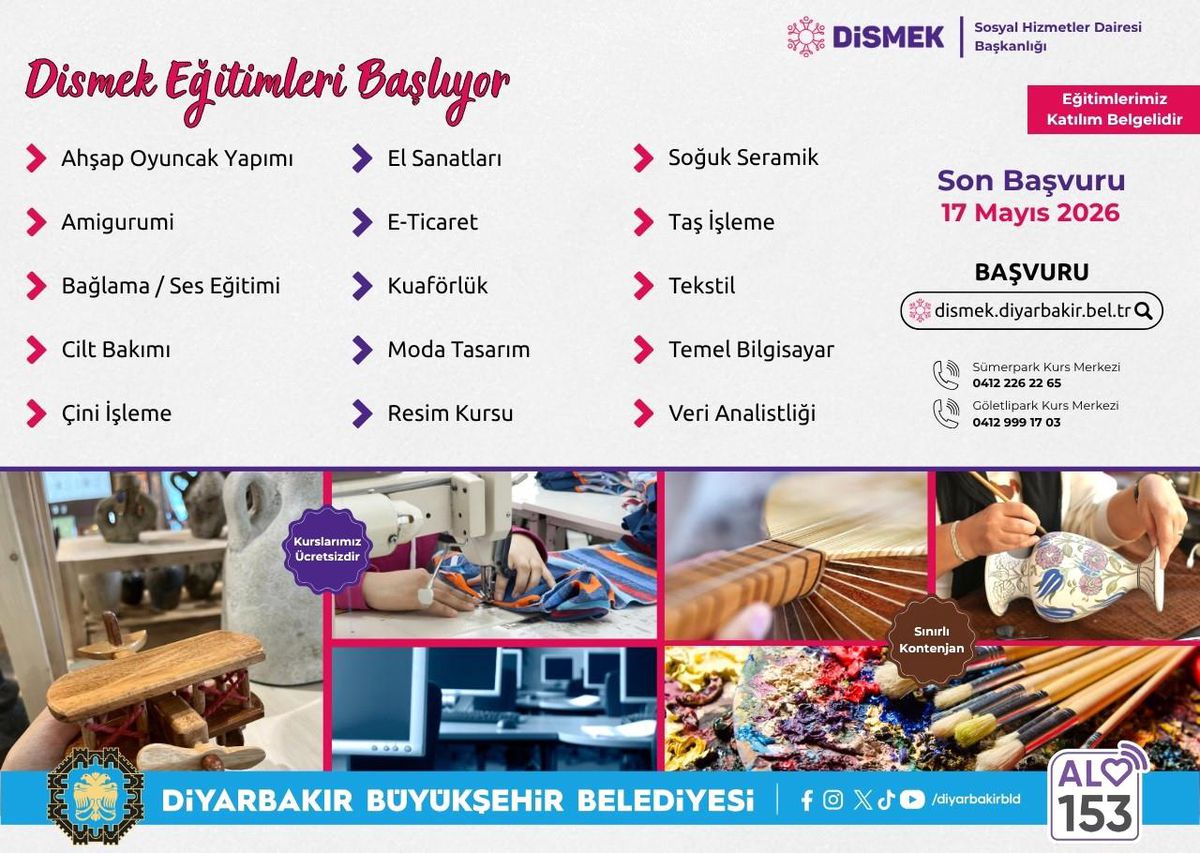 DİSMEK\'ten 15 yeni kurs