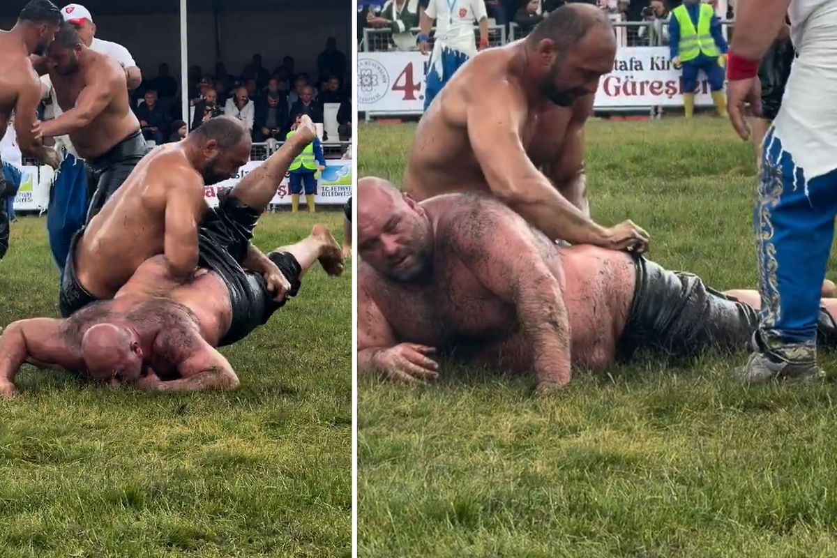 G&uuml;reşirken rakibinin kıspetini &ccedil;ıkardı, giydirmeye &ccedil;alışırken olanlar oldu