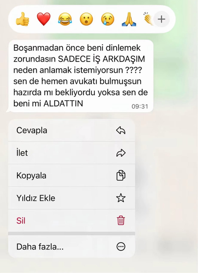 Boşanma davası açtığı eşinden gelen mesajla neye uğradığını şaşırdı