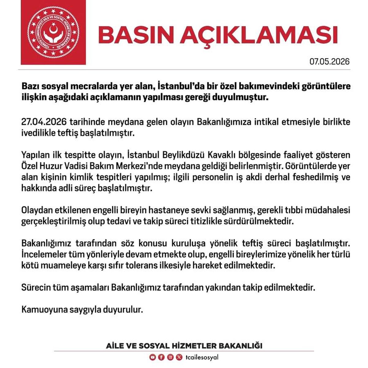 Bakım Evinde Skandal: Personel İşten Çıkarıldı