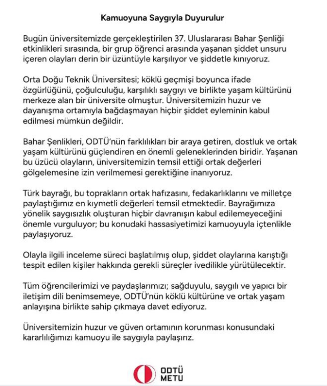 İşte ODTÜ bahar şenliğindeki olayların başlama anı