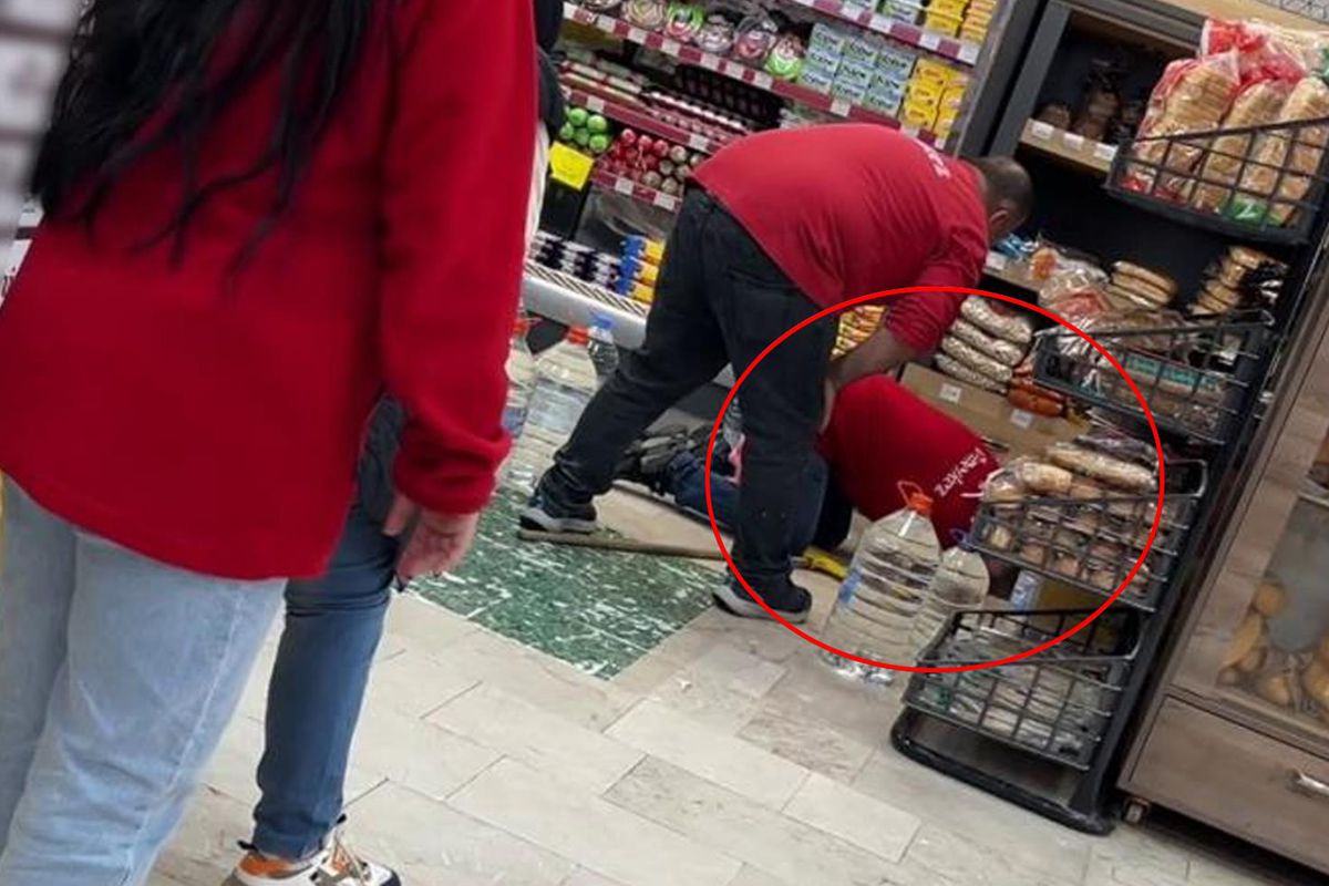 Markette kaos! Açık kapıdan girdi, ortalık karıştı