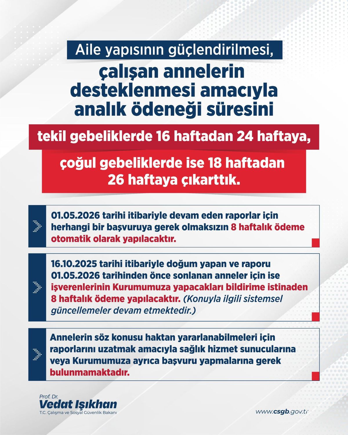 Analık Ödeneği Süresi Uzatıldı
