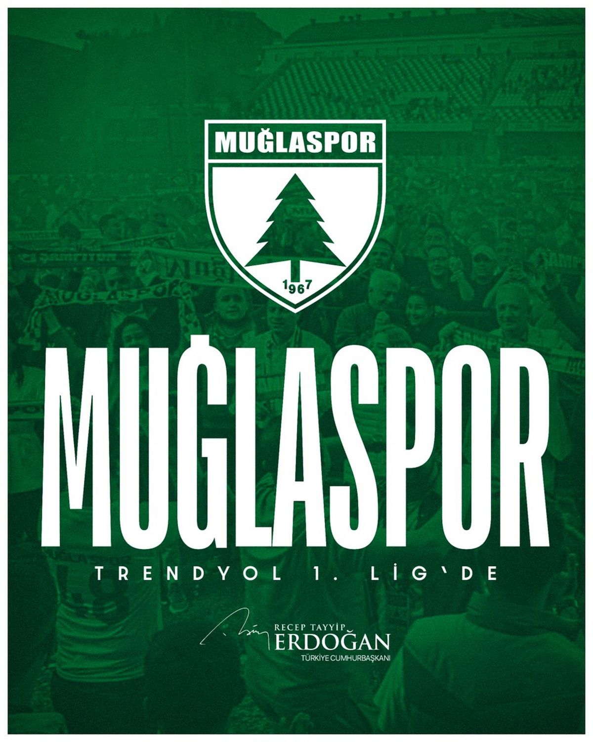 Cumhurbaşkanı Erdoğan, Trendyol 1. Lig\'e yükselen Muğlaspor\'u tebrik etti