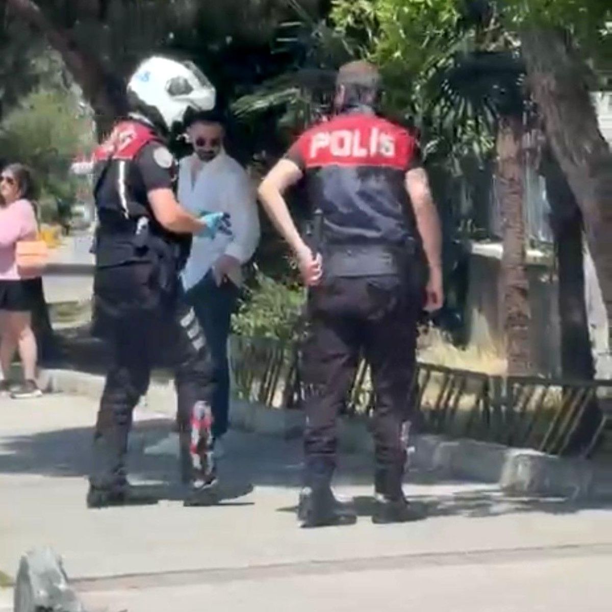Otomobilin çarpıp kaçtığı kediyi yol kenarına alan polisler takdir topladı