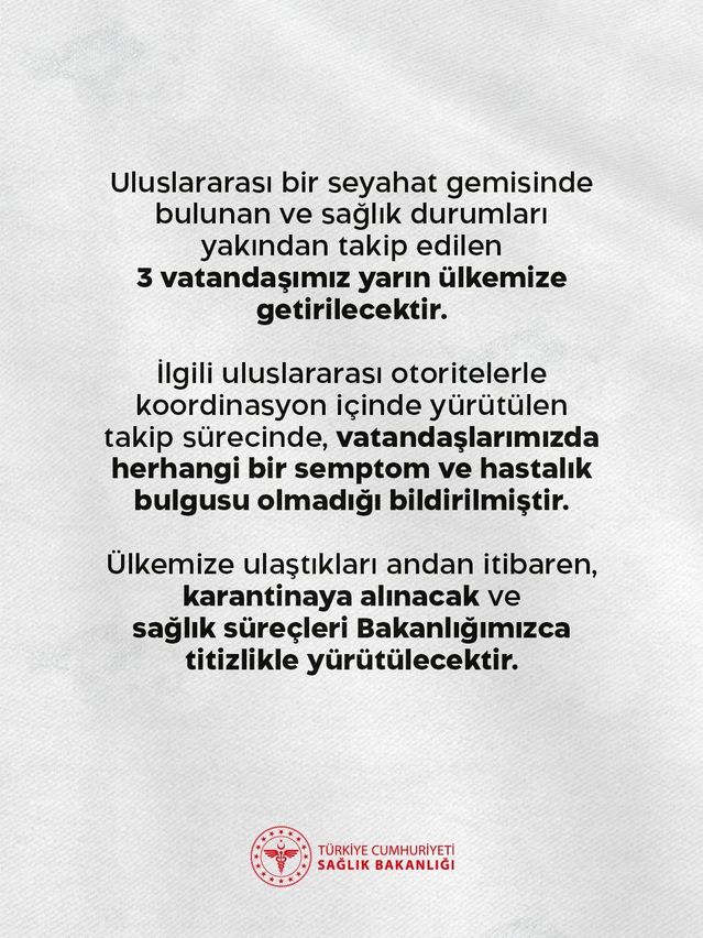 Ülkeye Getirilecek 3 Vatandaşın Durumu İyi