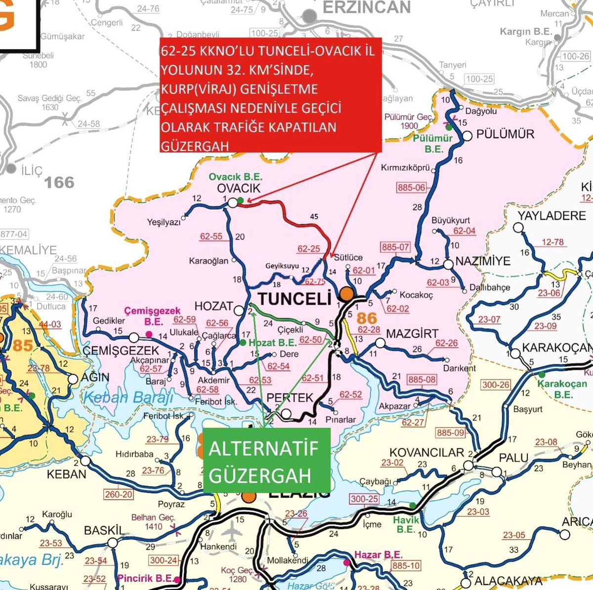 Tunceli-Ovacık Yolunda Kontrollü Patlama