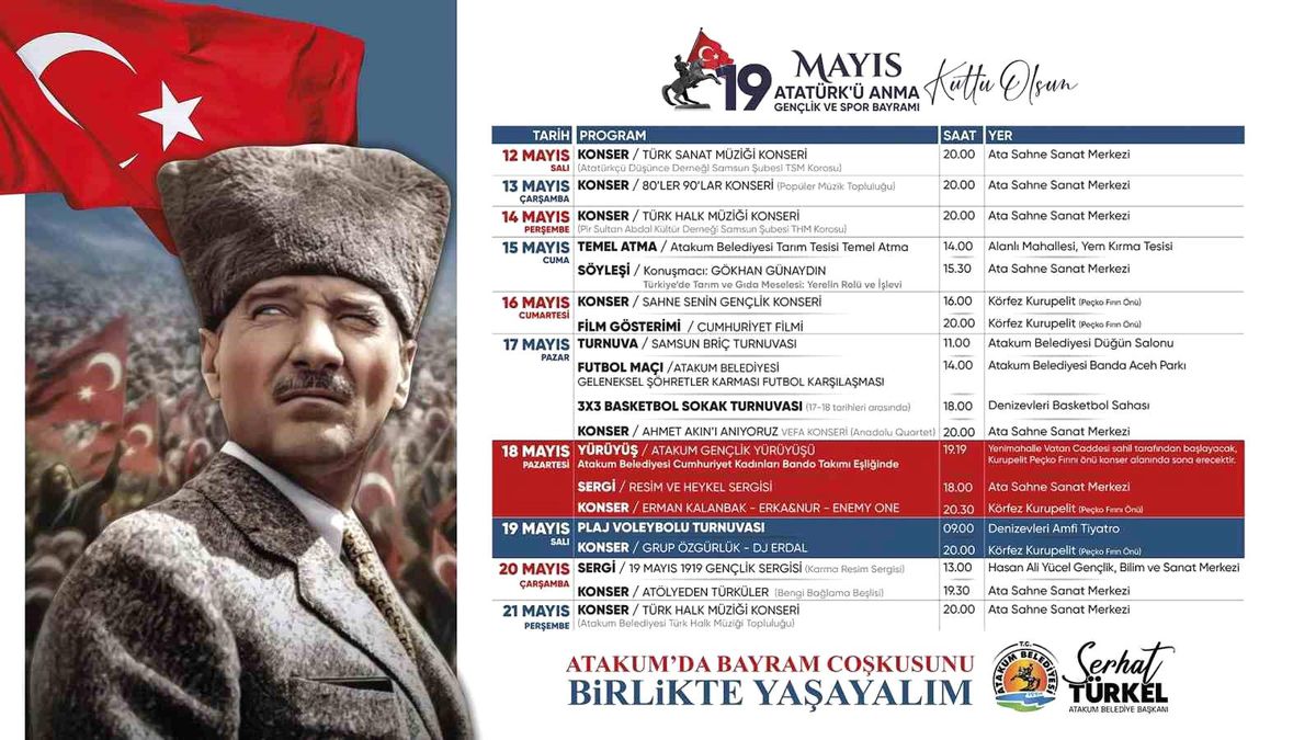 19 Mayıs gençleri Atakum\'da buluşacak