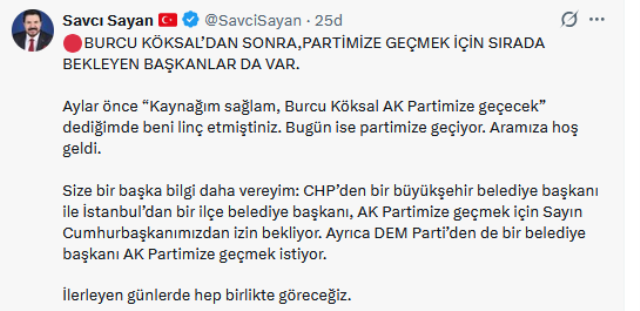 CHP ve DEM Parti'den AK Parti'ye transfer iddiası! Biri büyükşehir belediye başkanı