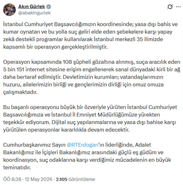 35 ilde yasa dışı bahis operasyonu! 108 şüpheli gözaltına alındı