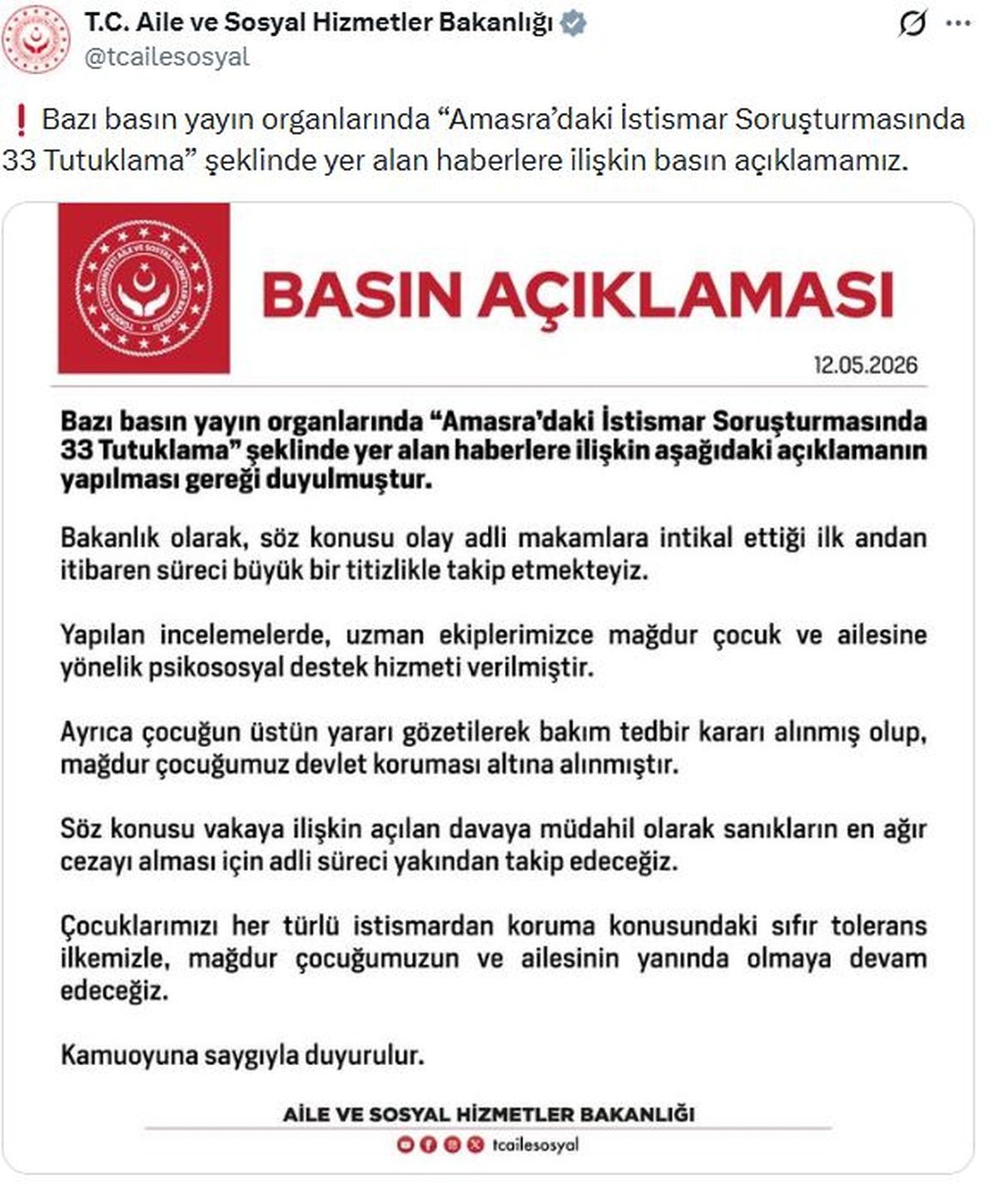 Amasra\'da İstismar Vakası: Bakanlık Önlem Aldı