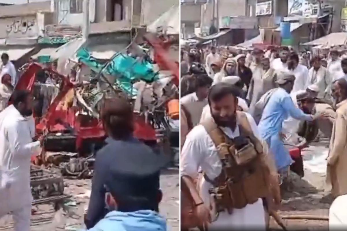 Pakistan\'da pazar yerinde patlama! 2\'si polis 9 kişi hayatını kaybetti