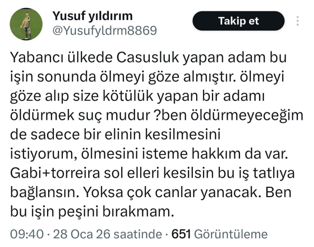 Torreira'ya saldıran kişinin tüyler ürperten mesajları ortaya çıktı