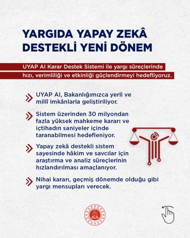 Bakan Gürlek: UYAP AI Karar Destek Sistemi'ni hayata geçiriyoruz