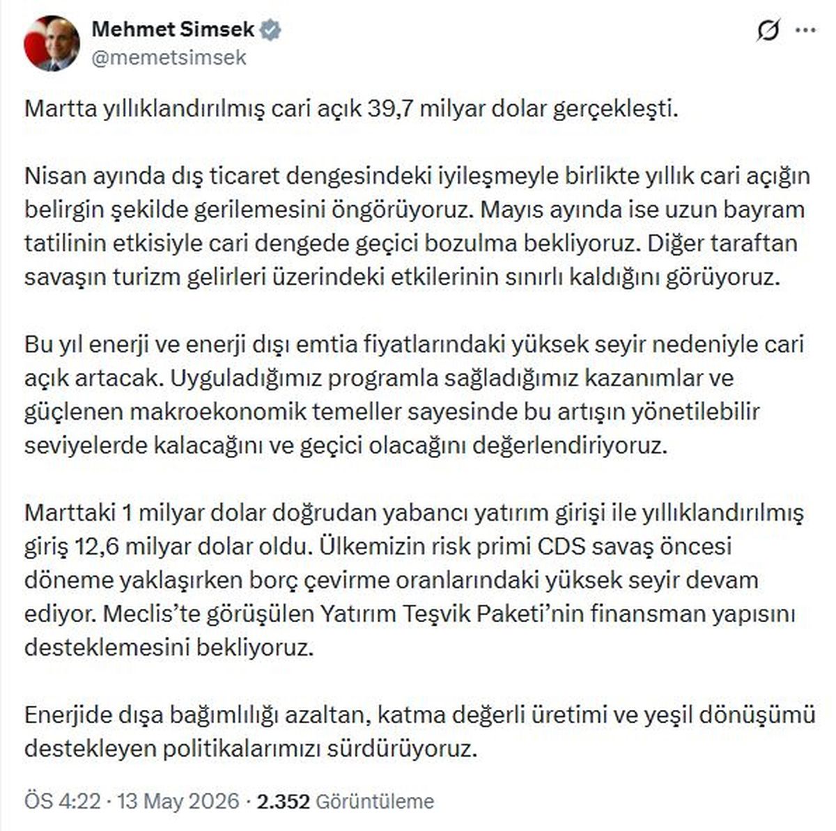 Cari Açık Artacak, Yönetilebilir Olacak