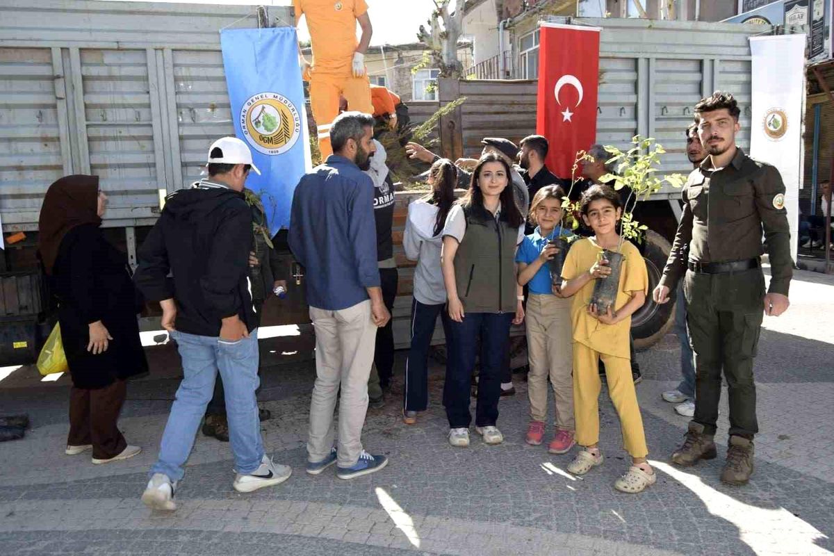 Dicle\'de 1500 Fidan Dağıtıldı