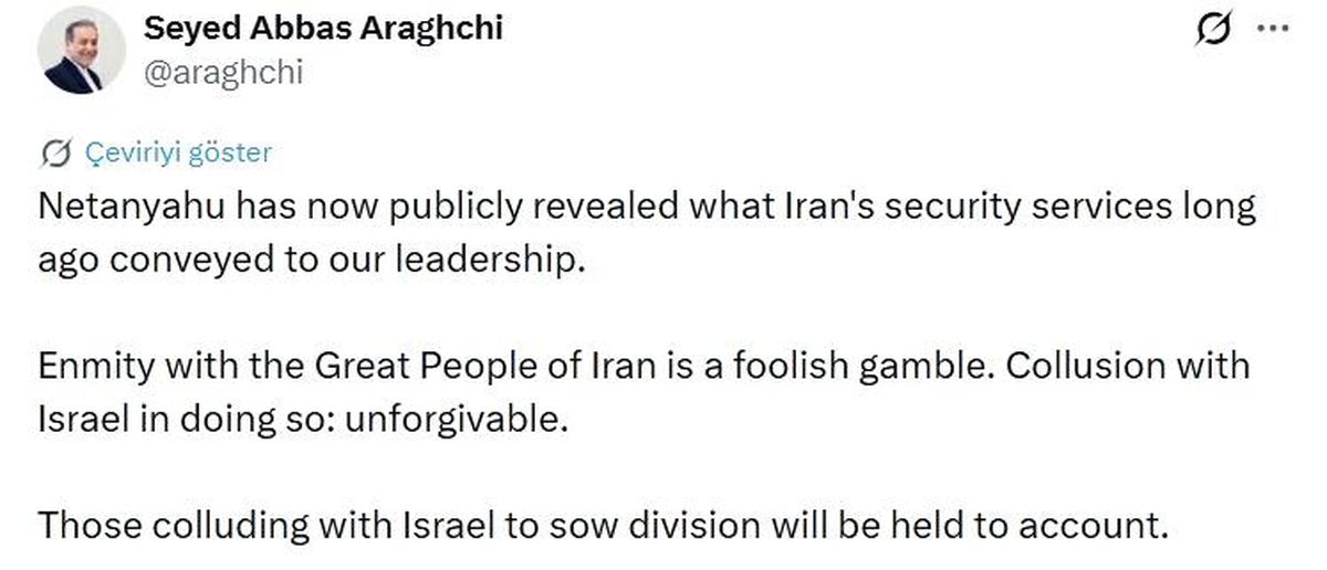 İran\'dan Netanyahu\'ya Sert Tepki