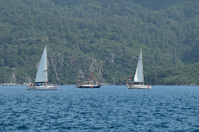 Küresel Sumud Filosu Gazze'ye gitmek üzere Marmaris'ten demir aldı