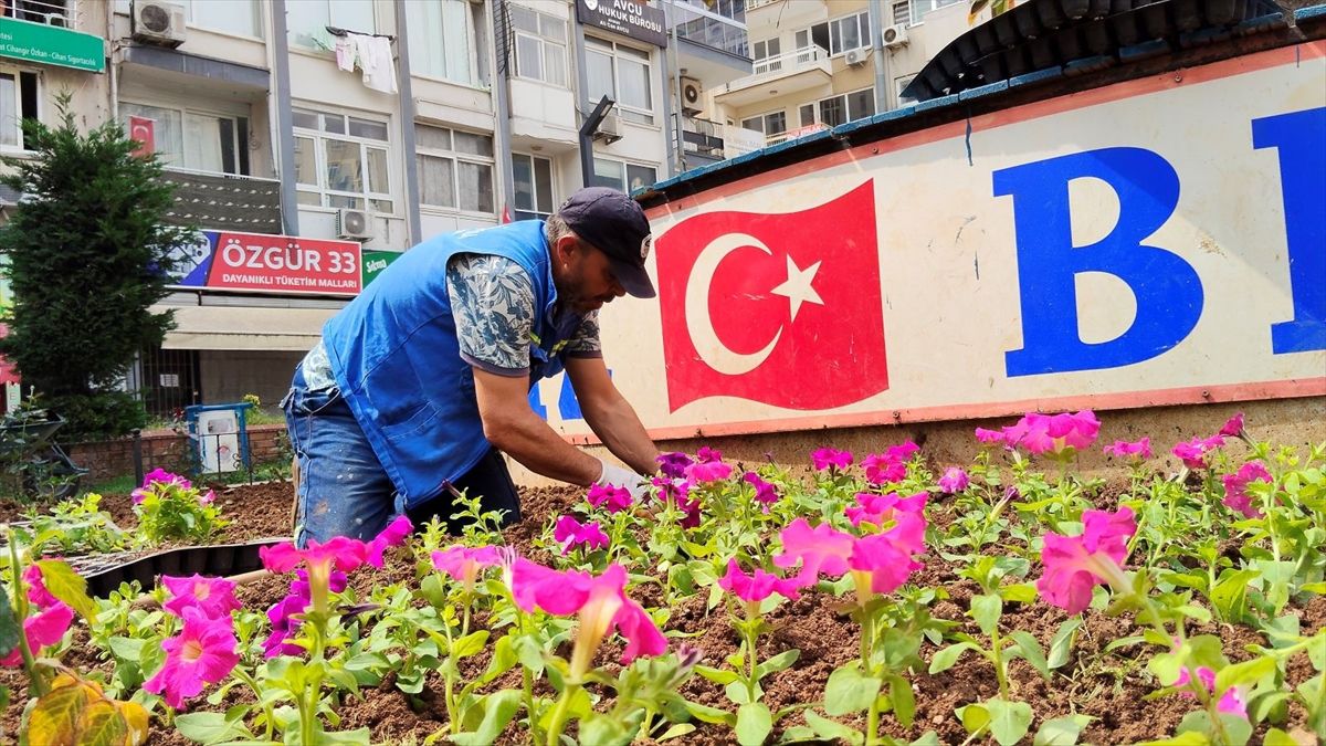 Mersin\'de Parklar Çiçekleniyor