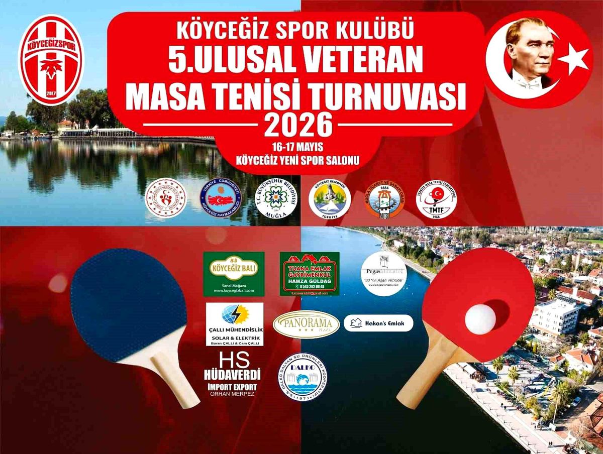 5. Ulusal Veteran Masa Tenisi Turnuvası Köyceğiz\'de