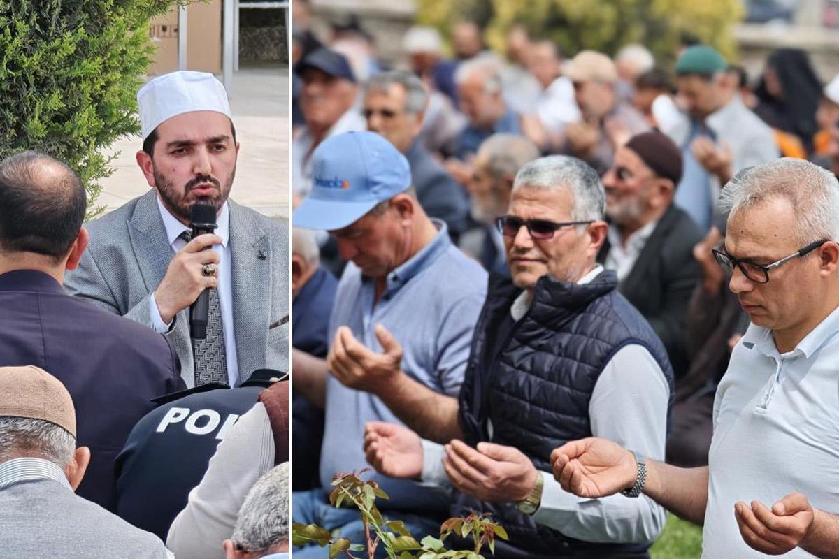 Görüntü Türkiye\'den! Vatandaşlar toplanıp şükür duası yaptı