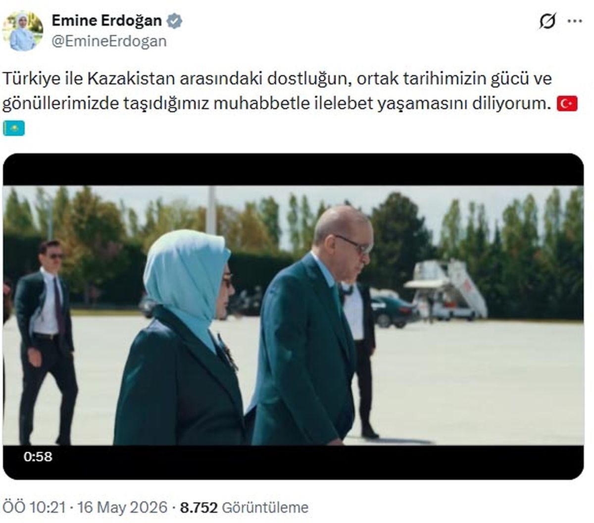 Emine Erdoğan\'dan Kazakistan mesajı