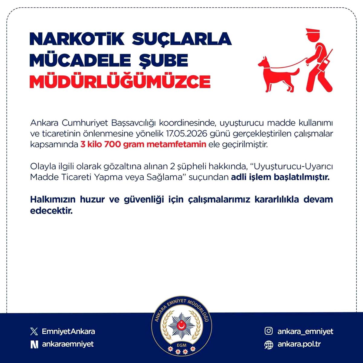 Ankara\'da Metamfetamin Operasyonu: 2 Gözaltı