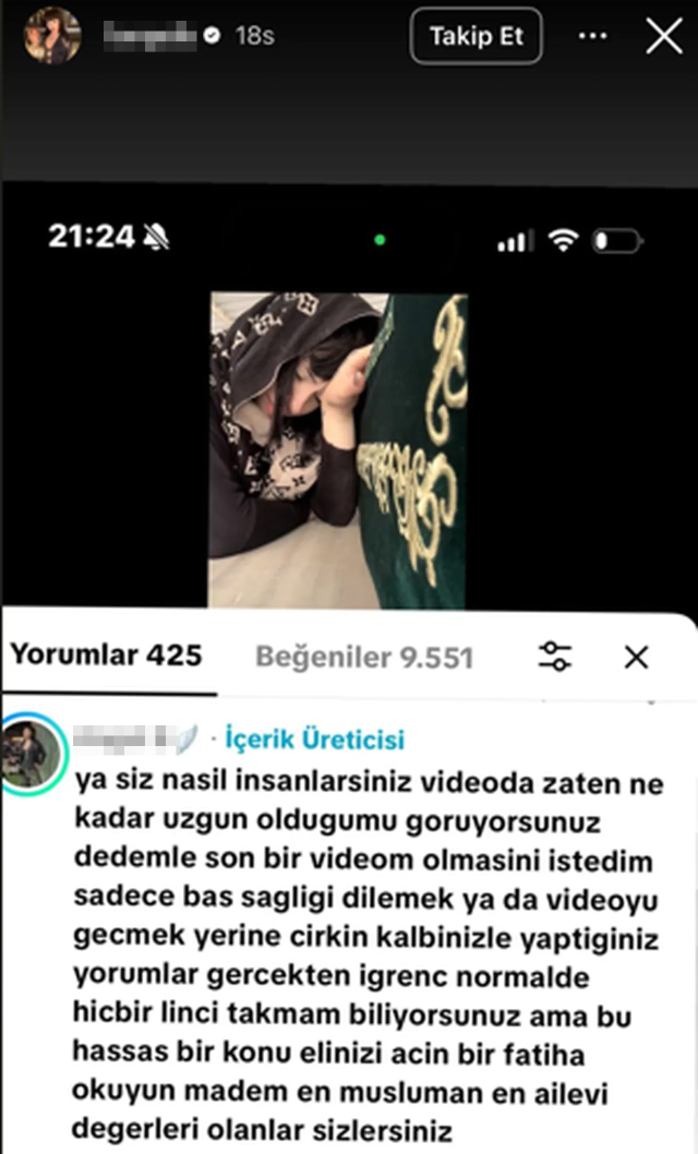 Dedesinin tabutunun başında video çeken TikToker tanıdık çıktı