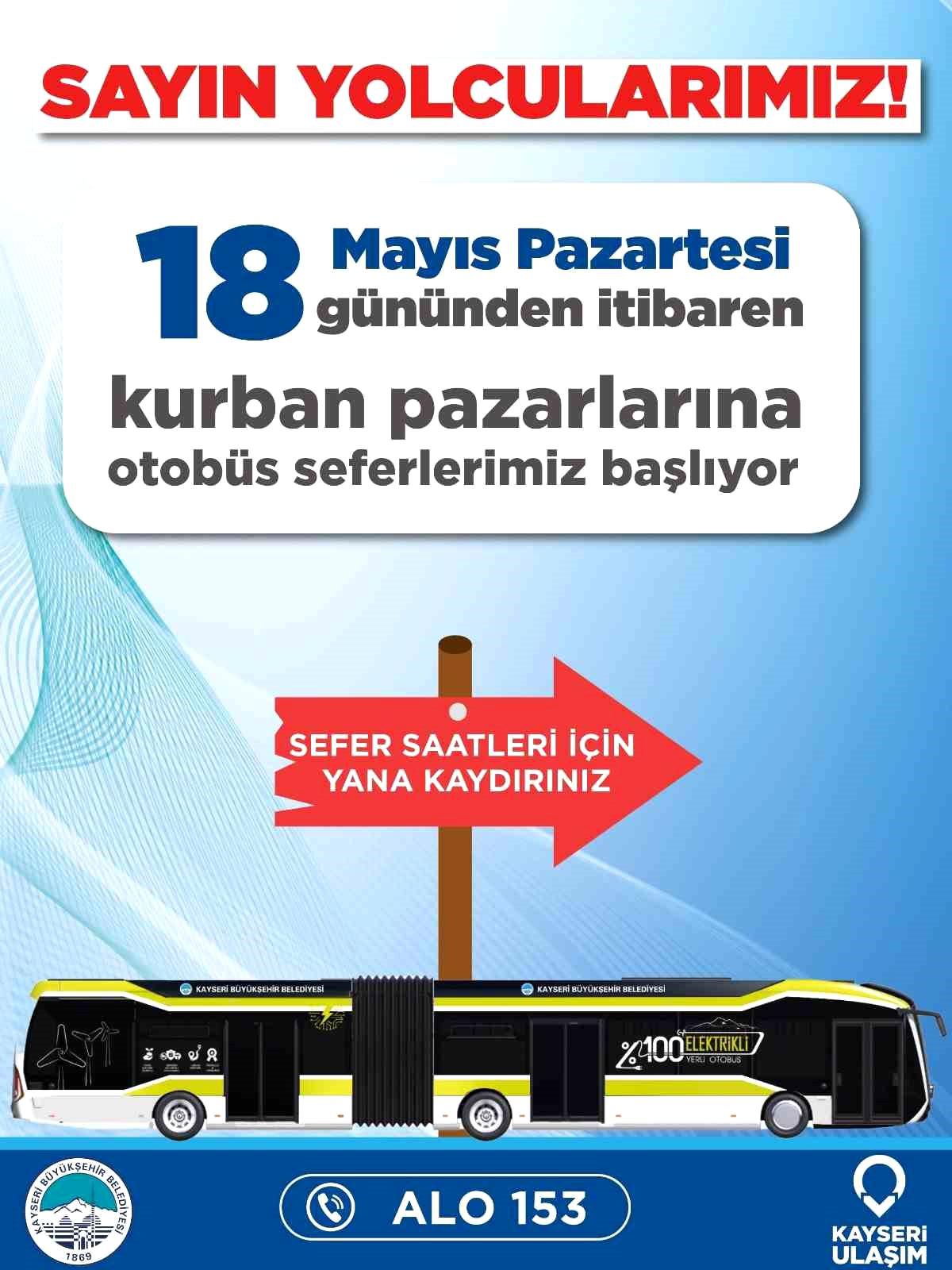Kurban Pazarları\'na otobüs seferleri başlıyor
