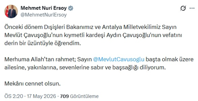 Mevlüt Çavuşoğlu'nun kardeşi hayatını kaybetti