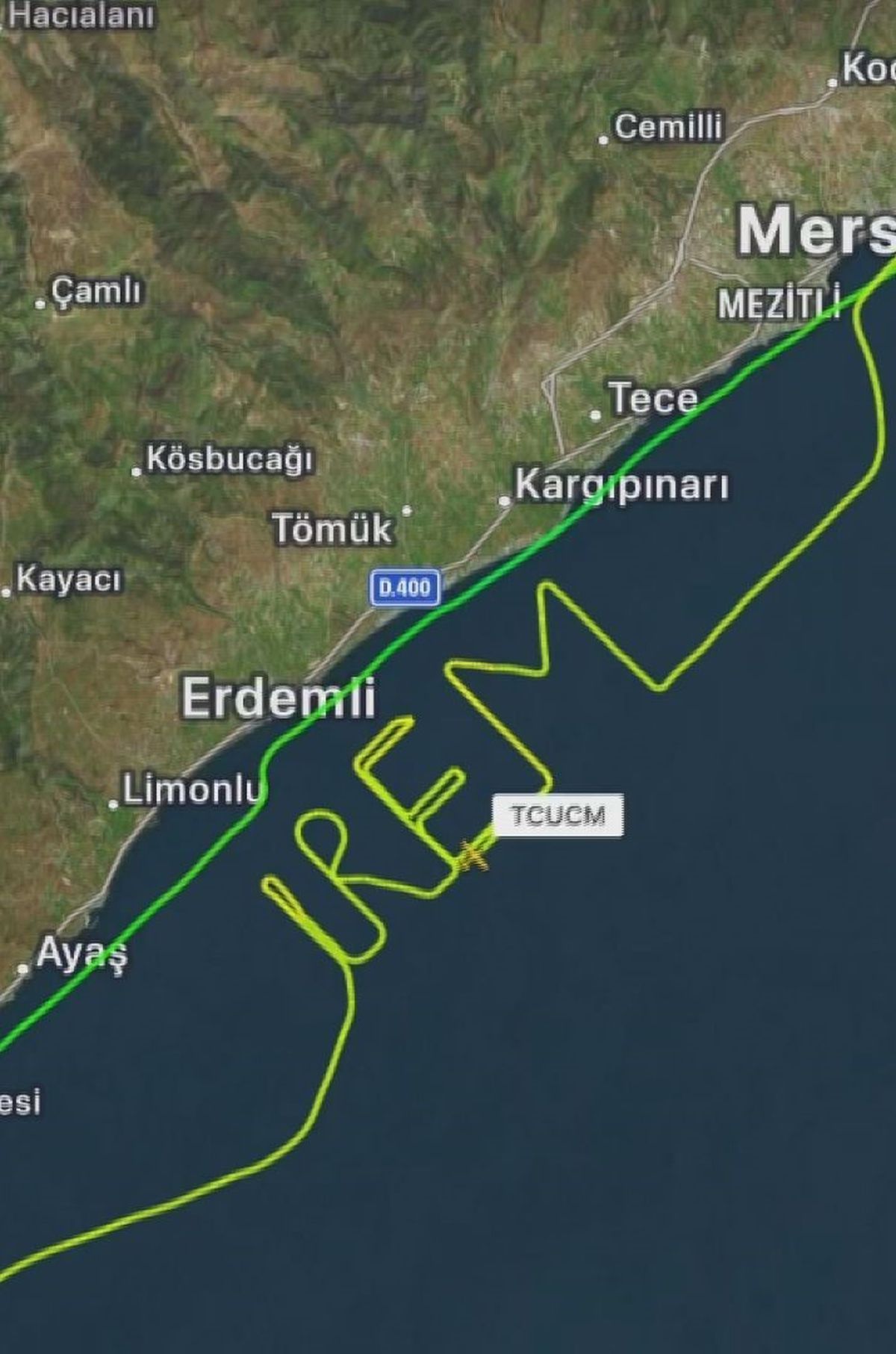 Uçak, Gökyüzüne \'İrem\' Yazdı
