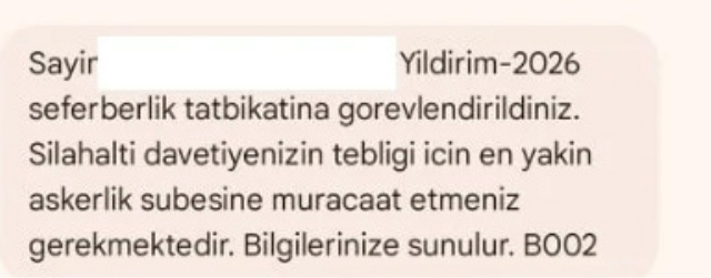Telefonlara gelen mesaj endişe yarattı: Savaşa mı giriyoruz?