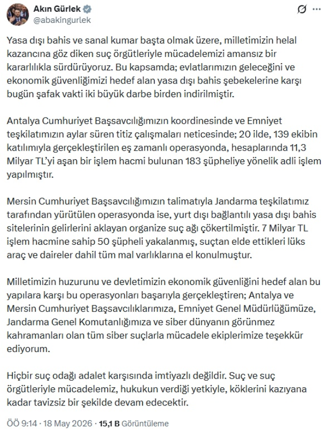 Erdoğan talimatı vermişti, 20 ilde dev yasa dışı bahis operasyonu
