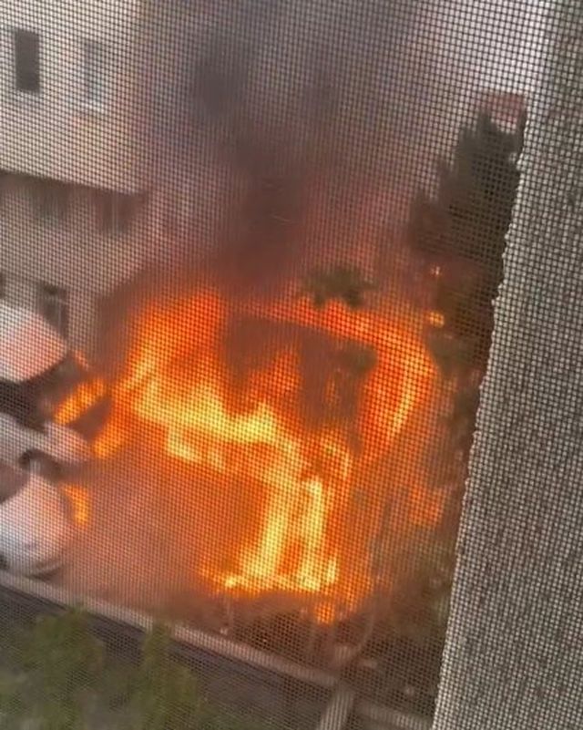 Çorum'da Kameriye Yangını