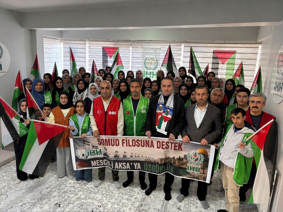 İHH Hakkari, İsrail\'in Sumud Filosu\'na saldırısını protesto etti