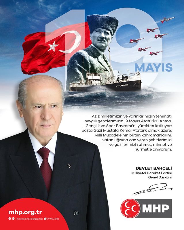 MHP Lideri Bahçeli'den 19 Mayıs Mesajı