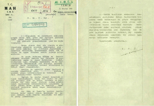 MİT'in yayımladığı 1942 tarihli belgede Hitler propagandası detayı
