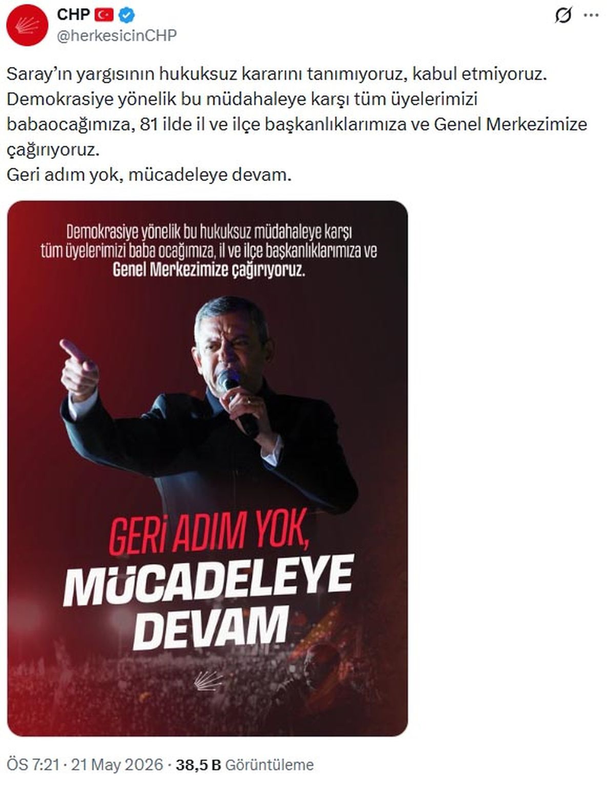 CHP\'den Hukuksuz Karara Tepki