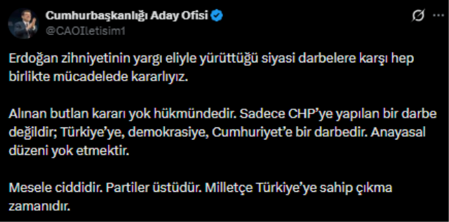 İmamoğlu'ndan 'mutlak butlan' kararı hakkında ilk açıklama