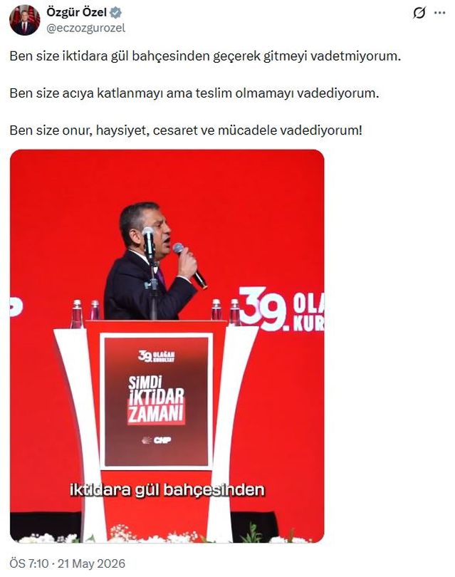 Özgür Özel'den Kurultay Açıklaması