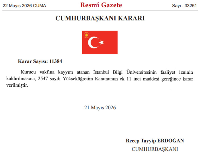 Öğrencilere ne olacak? YÖK'ten kapatılan Bilgi Üniversitesi'yle ilgili açıklama