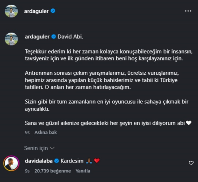 Arda Güler'den Alaba’ya veda! 5 yıllık macera resmen bitti