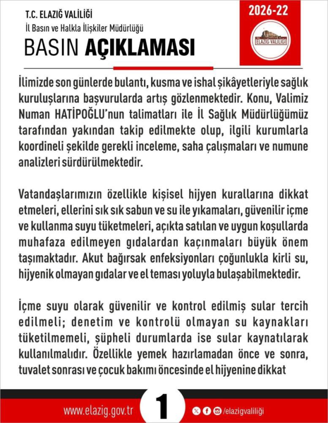 Elazığ'da salgın alarmı: Valilik açıkladı, doktor uyardı