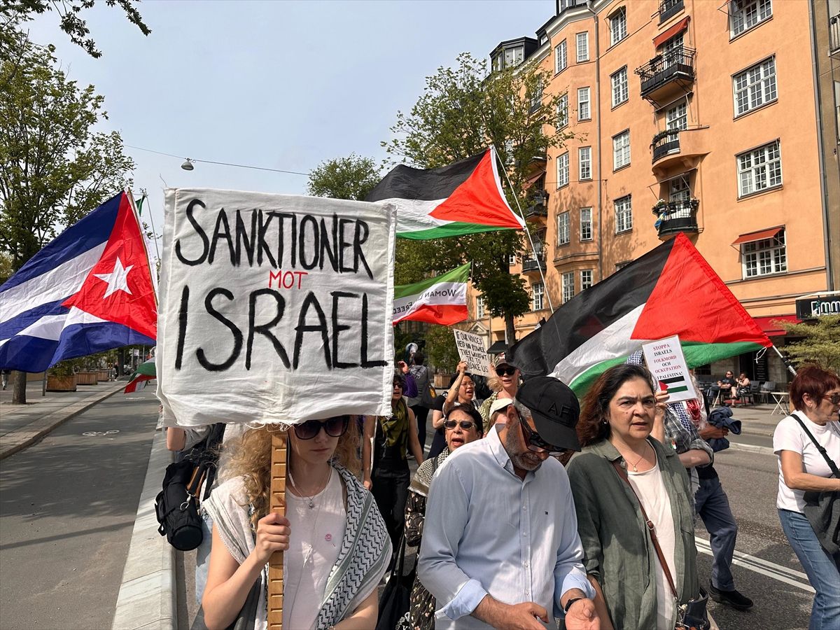Stockholm\'de İsrail Protestosu
