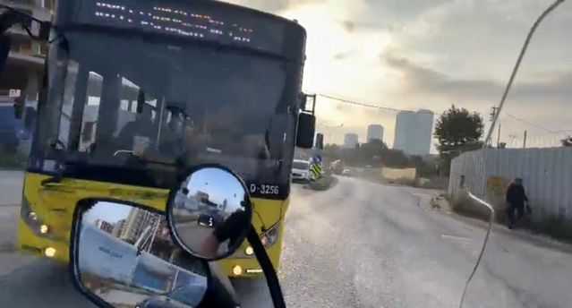 Kartal'da Motosiklet ve Otobüs Kazası Eşiğinden Dönüldü