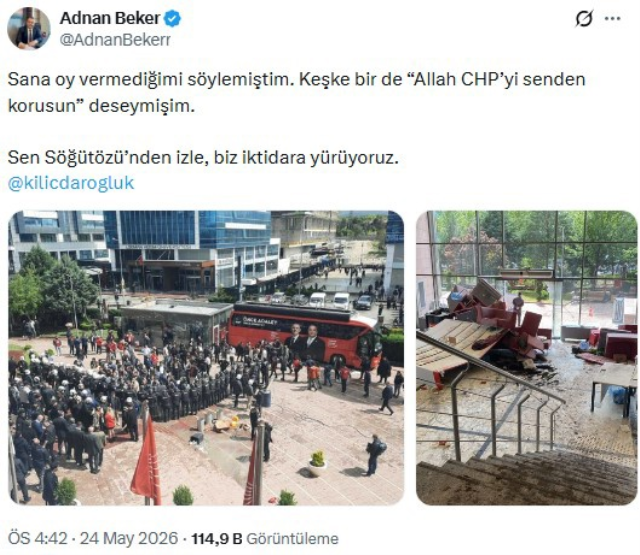Adnan Beker: Keşke bir de “Allah CHP’yi senden korusun” deseymişim
