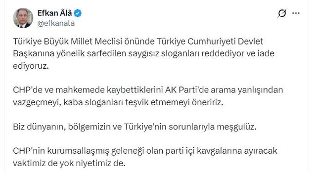 Ala'dan Saygısız Sloganlara Tepki