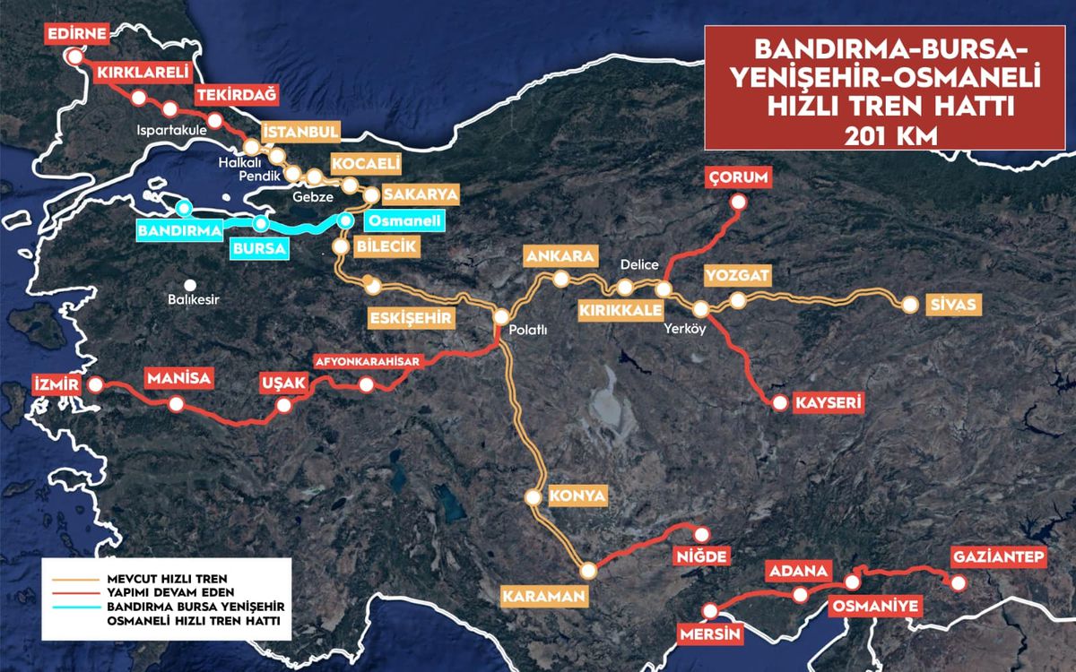 Bursa-Osmaneli Hızlı Tren Projesinde Sona Gelindi
