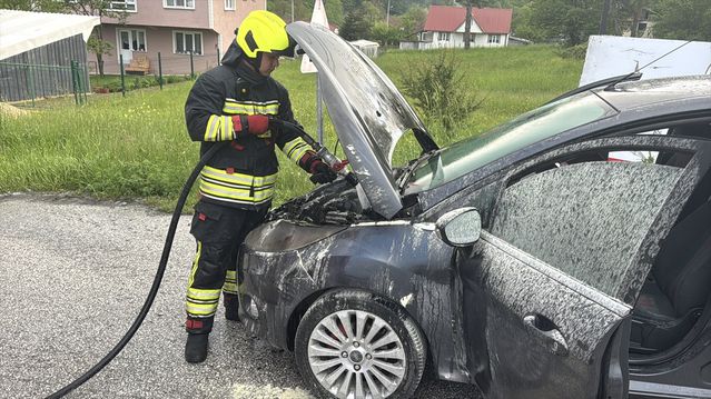 Bolu'da Otomobil Yangını