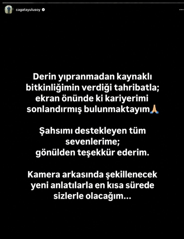 Çağatay Ulusoy'dan veda mesajı! Gerçek çok başka çıktı